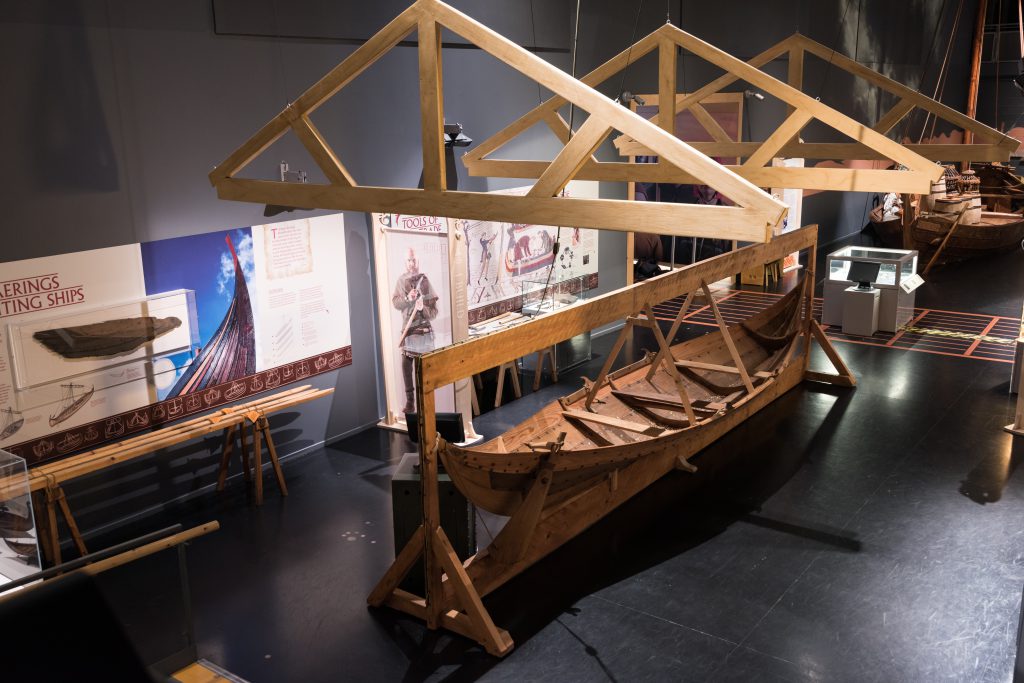 The vikings boatyard in the Viking Voyagers exhibition at The National Maritime Museum Cornwall on Discovery Quay, Falmouth. Photo by Paul Abbitt