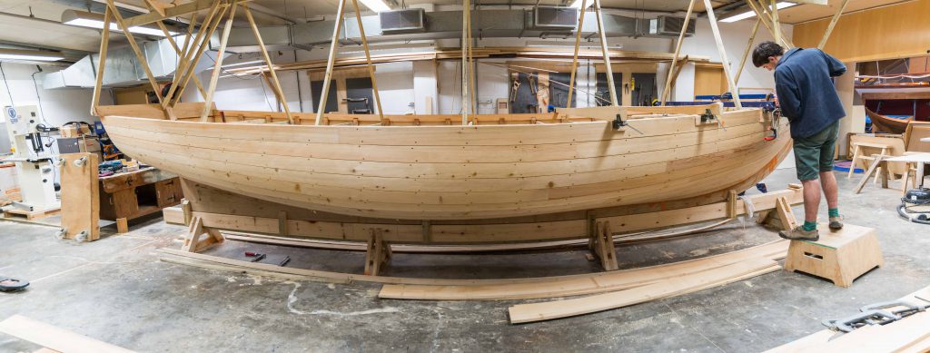 Bounty launch reproduction project at The National Maritime Museum Cornwall photo by Paul Abbitt